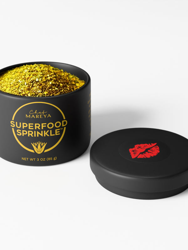 Superfood Sprinkle Gift Box with Two Tins and Golden Spoon