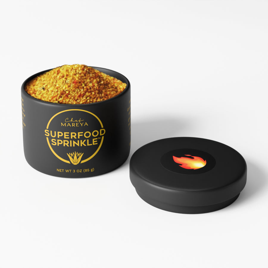 Superfood Sprinkle Gift Box with Two Tins and Golden Spoon