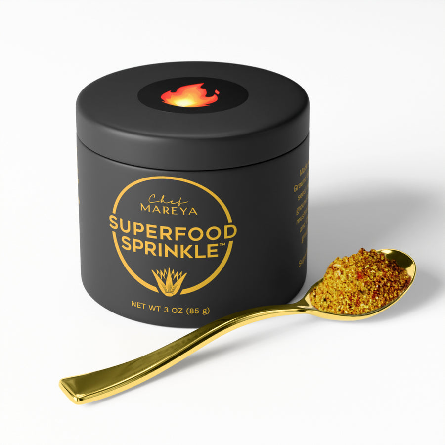 Superfood Sprinkle Gift Box with Two Tins and Golden Spoon