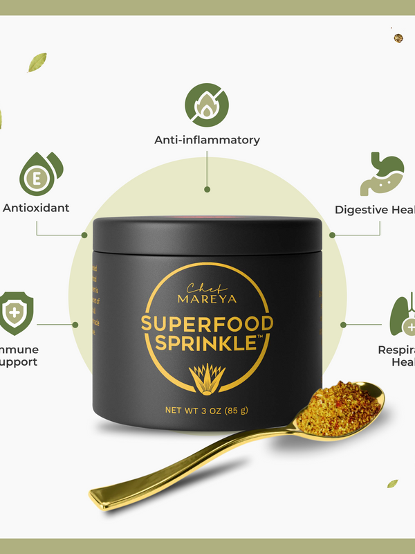 Superfood Sprinkle Gift Box with Two Tins and Golden Spoon